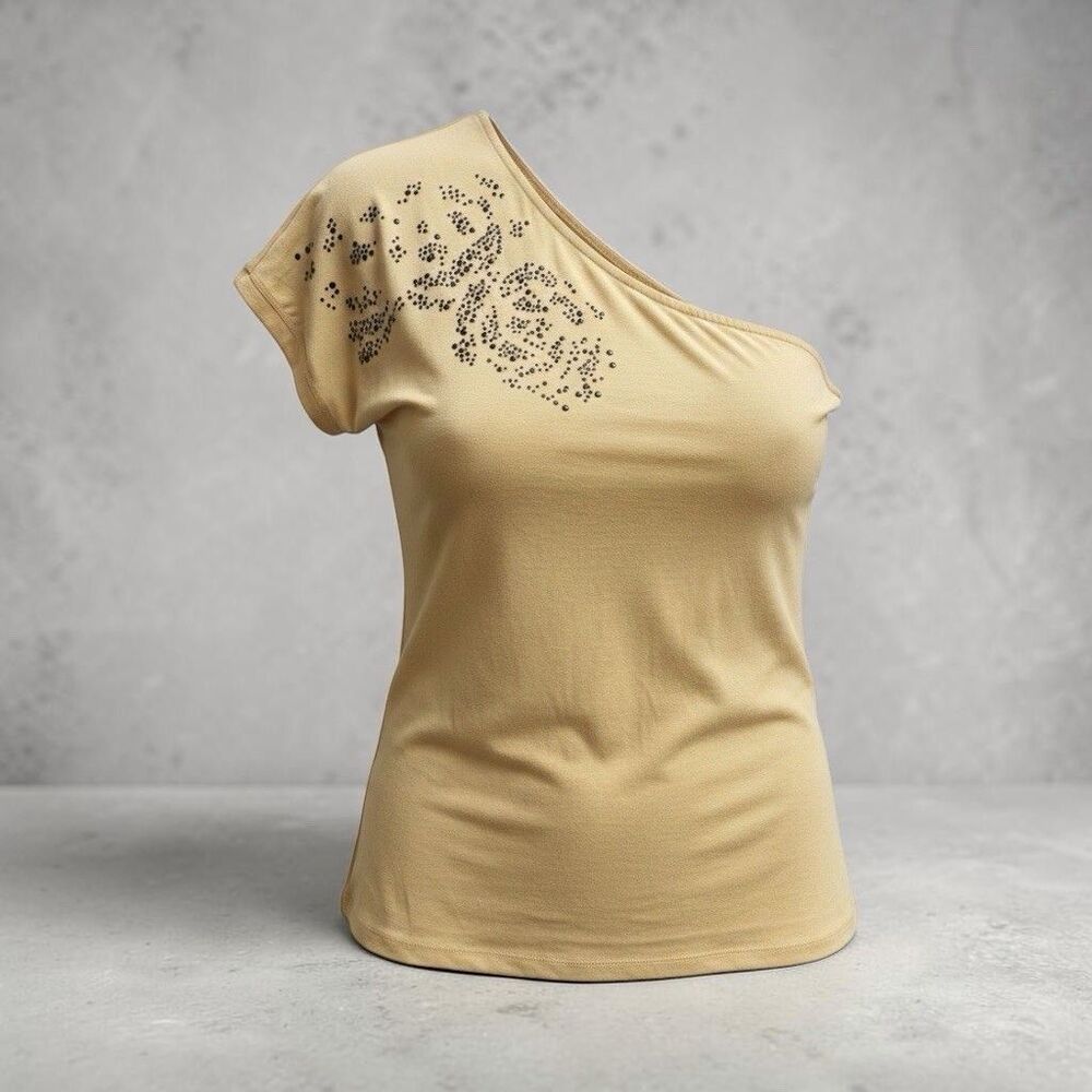 Studio JPR Top Womens Large Yellow One Shoulder